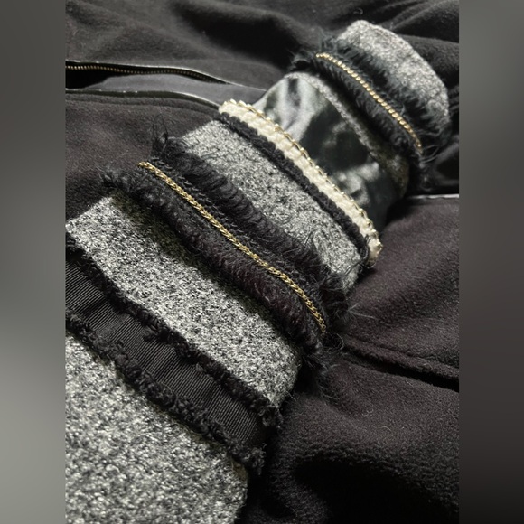 Endless Rose jacket M/L zipper pockets black gold grey coat Anthropologie M L - Picture 13 of 13